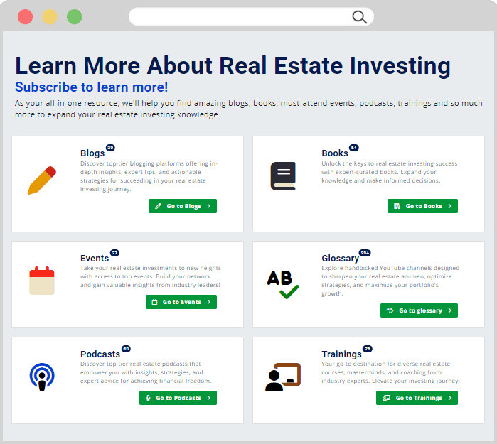 The Learn section dashboard